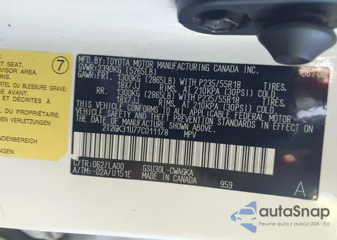 2007 Lexus Rx 350 from USA, damaged, VIN 2T2GK31U77C011178